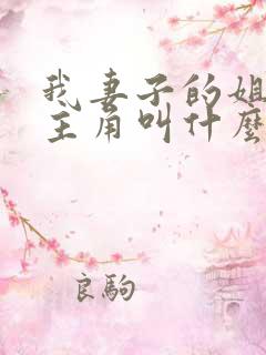 我妻子的姐姐女主角叫什么