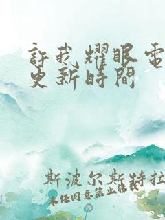 许我耀眼电视剧更新时间