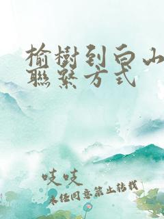 榆树到白山客车联系方式