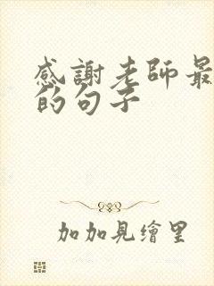 感谢老师最朴实的句子