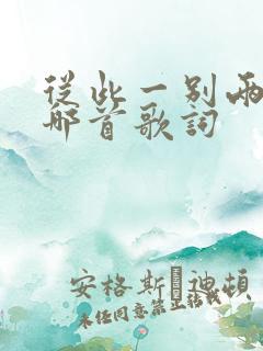 从此一别两宽是哪首歌词