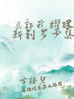 《许我耀眼》更新到多少集了