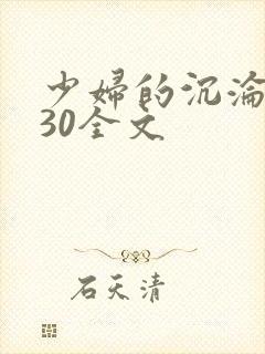 少妇的沉沦1～30全文