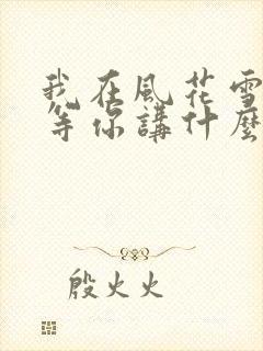 我在风花雪月里等你讲什么