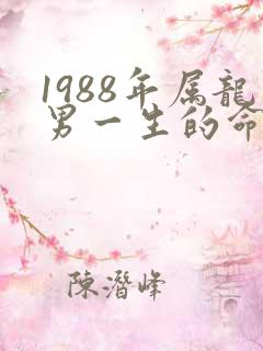 1988年属龙男一生的命运如何
