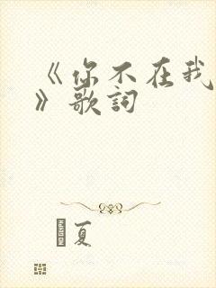 《你不在我不在》歌词