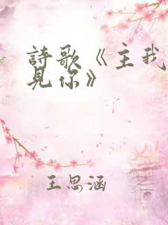 诗歌《主我要遇见你》