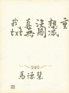我真没想重生啊txt无删减