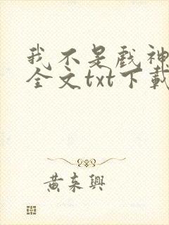 我不是戏神小说全文txt下载