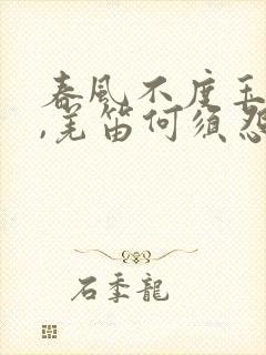 春风不度玉门关,羌笛何须怨杨柳的意思