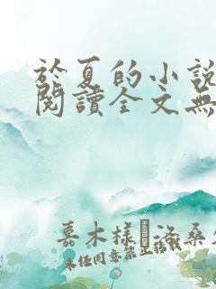 于夏的小说免费阅读全文无弹窗
