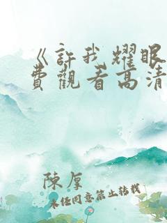 《许我耀眼》免费观看高清全集电视剧