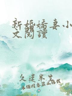 新婚娇妻小颖全文阅读