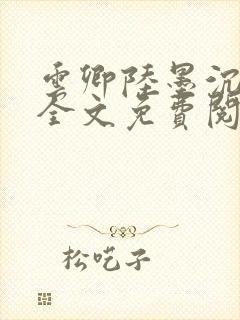 云卿陆墨沉小说全文免费阅读