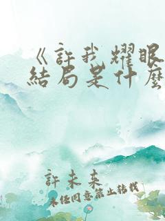 《许我耀眼》大结局是什么