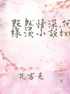 既然情深,何惧缘浅小说txt