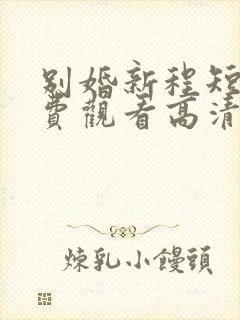 别婚新程短剧免费观看高清