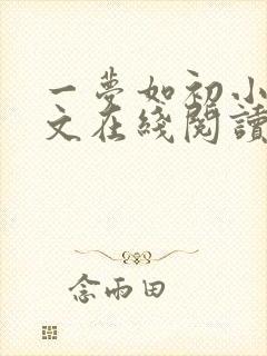 一梦如初小说全文在线阅读