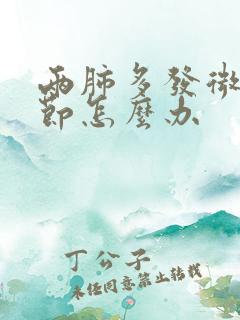 两肺多发微小结节怎么办