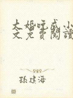 大婚晚成小说全文免费阅读