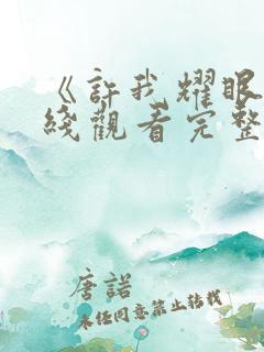 《许我耀眼》在线观看完整版高清23