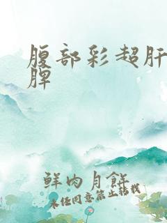 腹部彩超肝胆胰脾