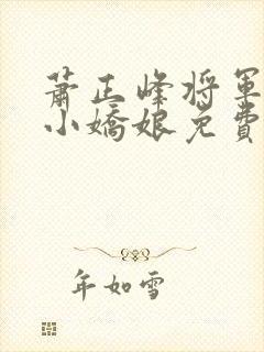 萧正峰将军家的小娇娘免费阅读