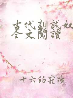 古代训诫奴小说全文阅读