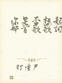 你是否想起我是哪首歌歌词