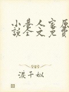 小巷人家原著小说全文免费阅读