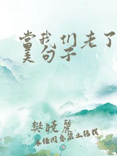 当我们老了的唯美句子