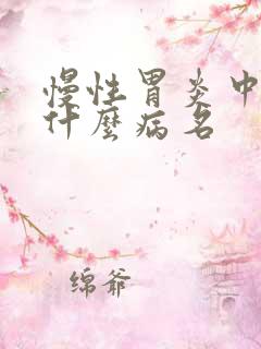 慢性胃炎中医叫什么病名