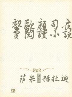 黎欧颜司夜辰免费阅读小说