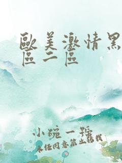 欧美激情黑人一区二区