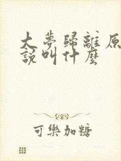 大梦归离原著小说叫什么