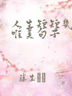 人生短短几个秋唯美句子