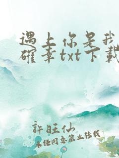 遇上你是我的小确幸txt下载