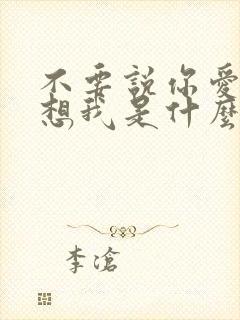 不要说你爱我你想我是什么歌名