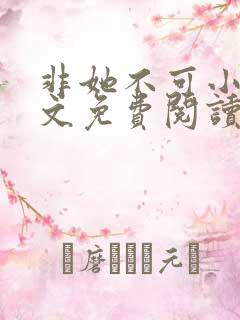 非她不可小说全文免费阅读无弹窗