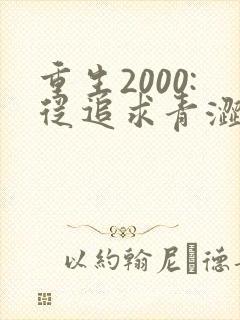 重生2000:从追求青涩校花同桌开始全书