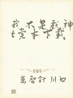 我不是戏神txt完本下载