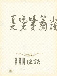 夏晚哑笑小说全文免费阅读最新章节