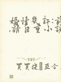 婚情几许:前夫,请自重小说
