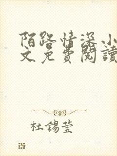 陌路情深小说全文免费阅读