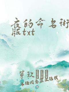 夜的命名术修订版txt