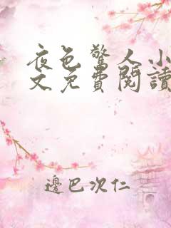 夜色惊人小说全文免费阅读txt完结版