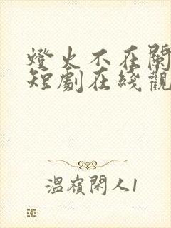 灯火不在阑珊处短剧在线观看