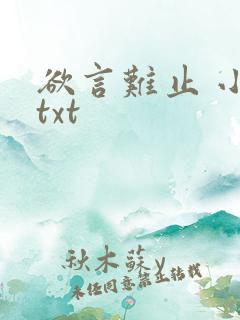 欲言难止 小说txt