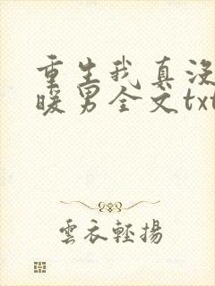 重生我真没想当暖男全文txt下载