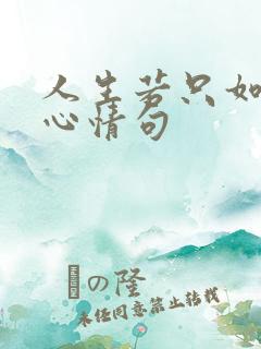 人生若只如初见心情句